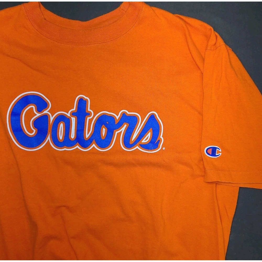 Champion Florida Gators Orange Graphic T Shirt Mens Large NCAA UF Football EUC
